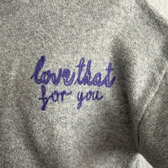A New Day Gray “Love That For You” Embroidered Sweater Small Crewneck - Picture 3 of 8